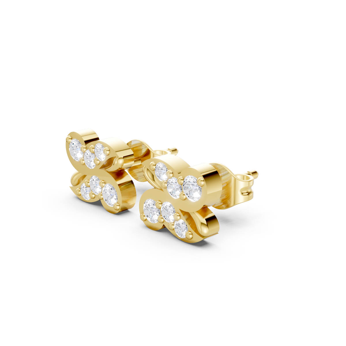 Butterfly Glow Diamond Studs view 2