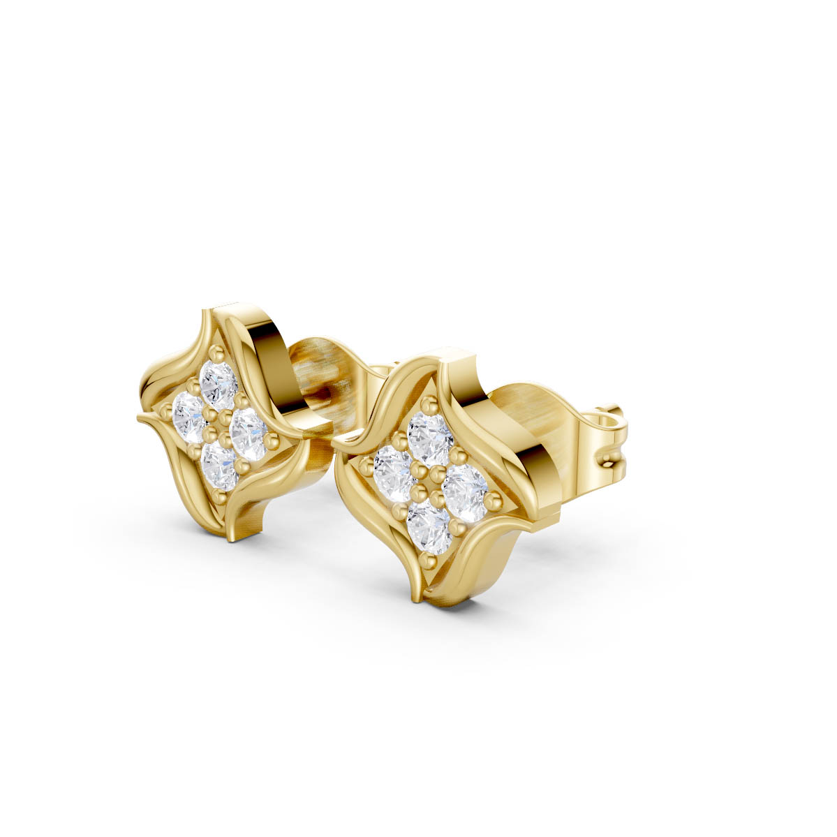 Royal Bloom Diamond Studs view 2
