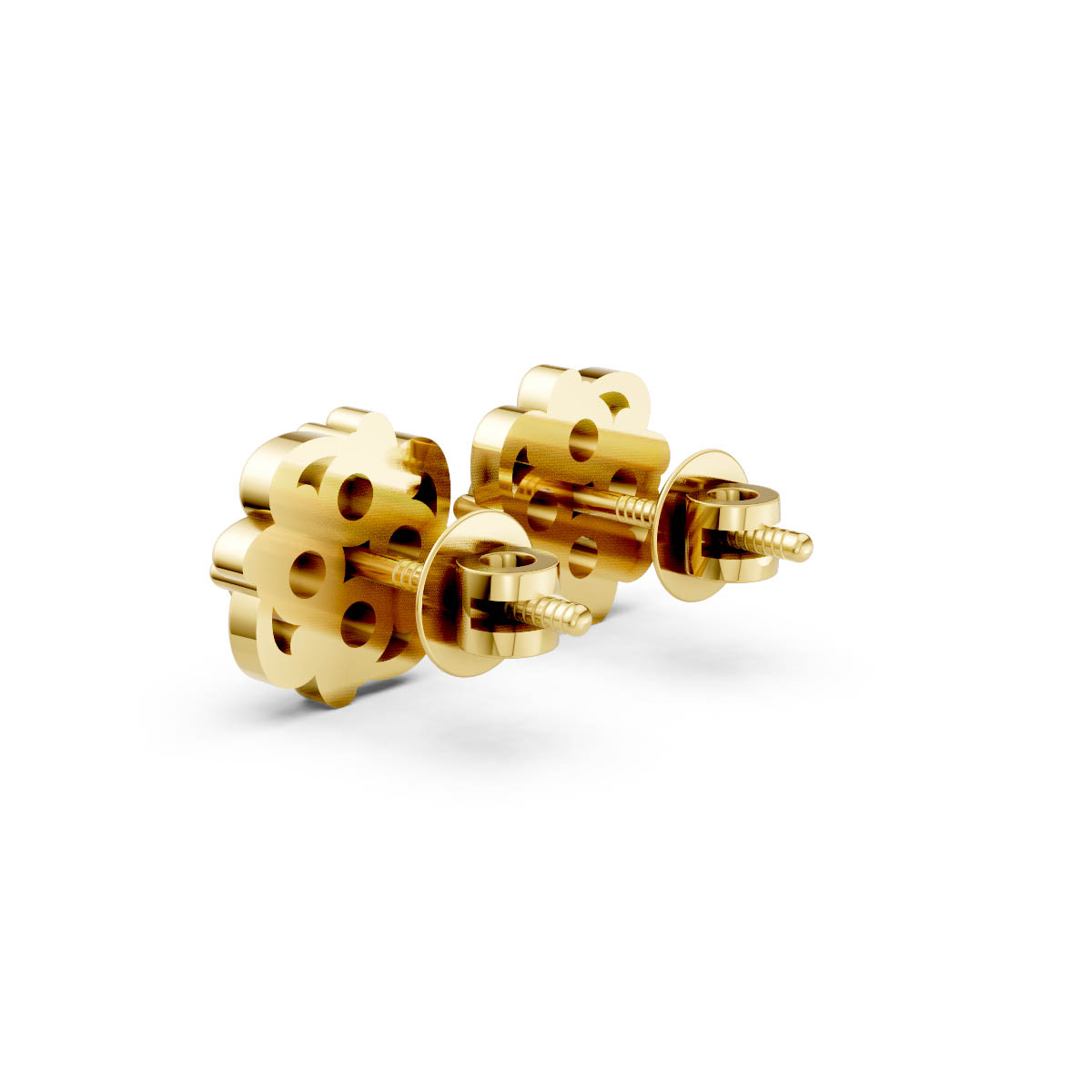 Vintage Floral Diamond Studs view 3