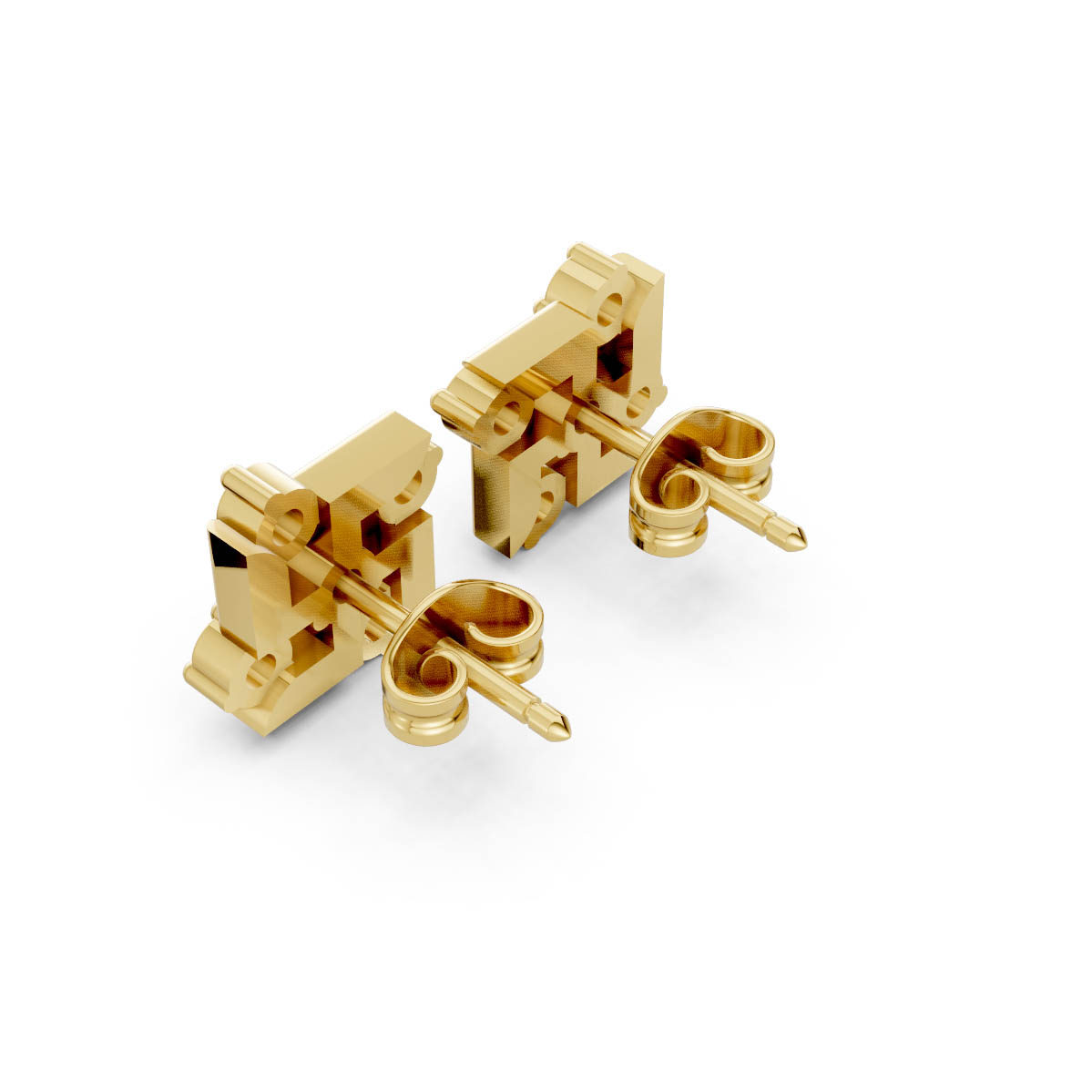 Geometric Glow Diamond Studs view 3