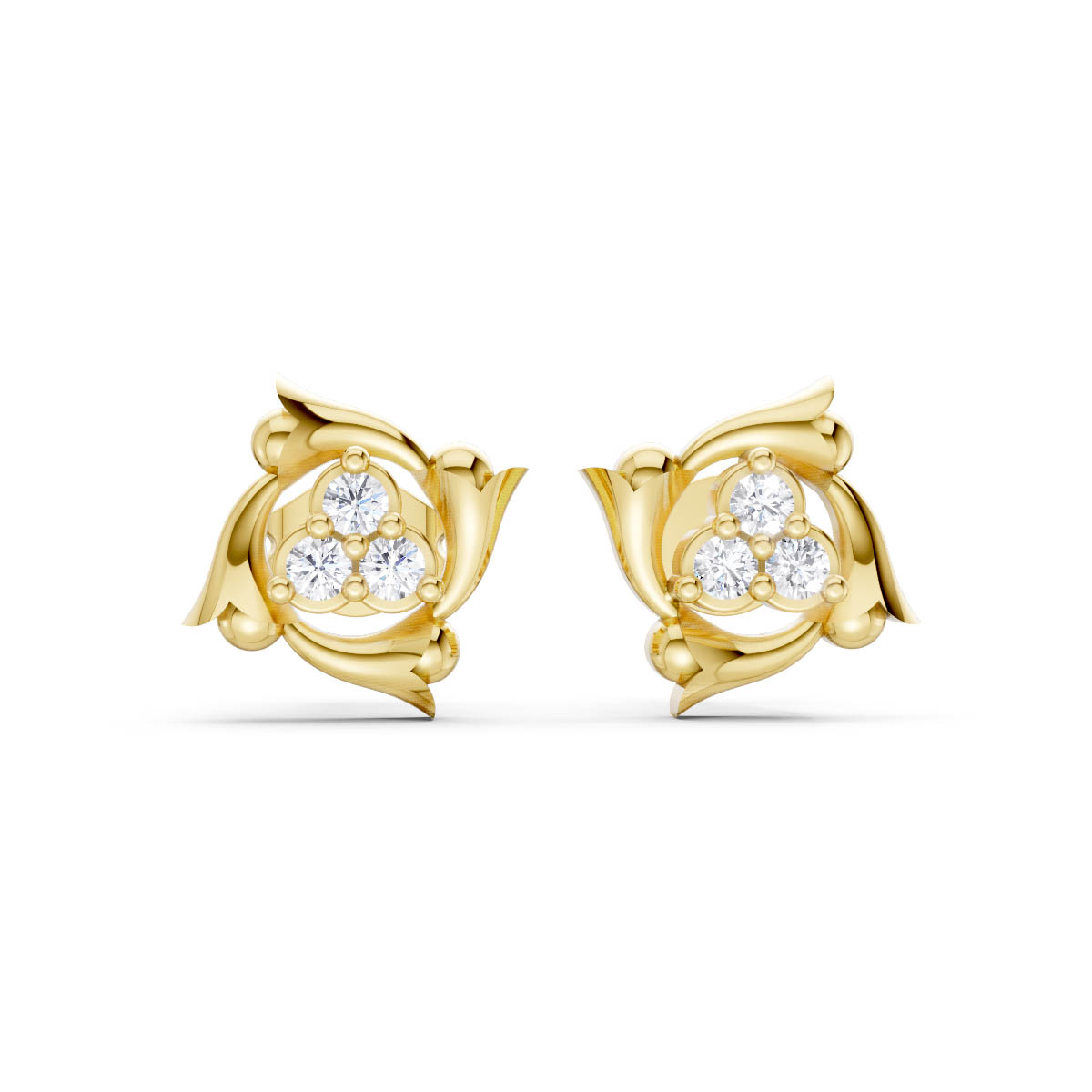 Elegant Bloom Diamond Studs