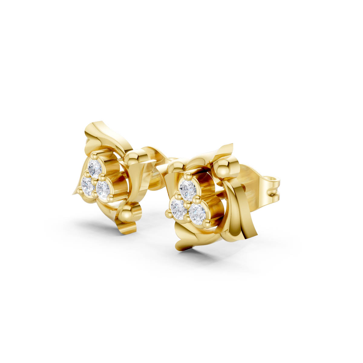 Elegant Bloom Diamond Studs view 2