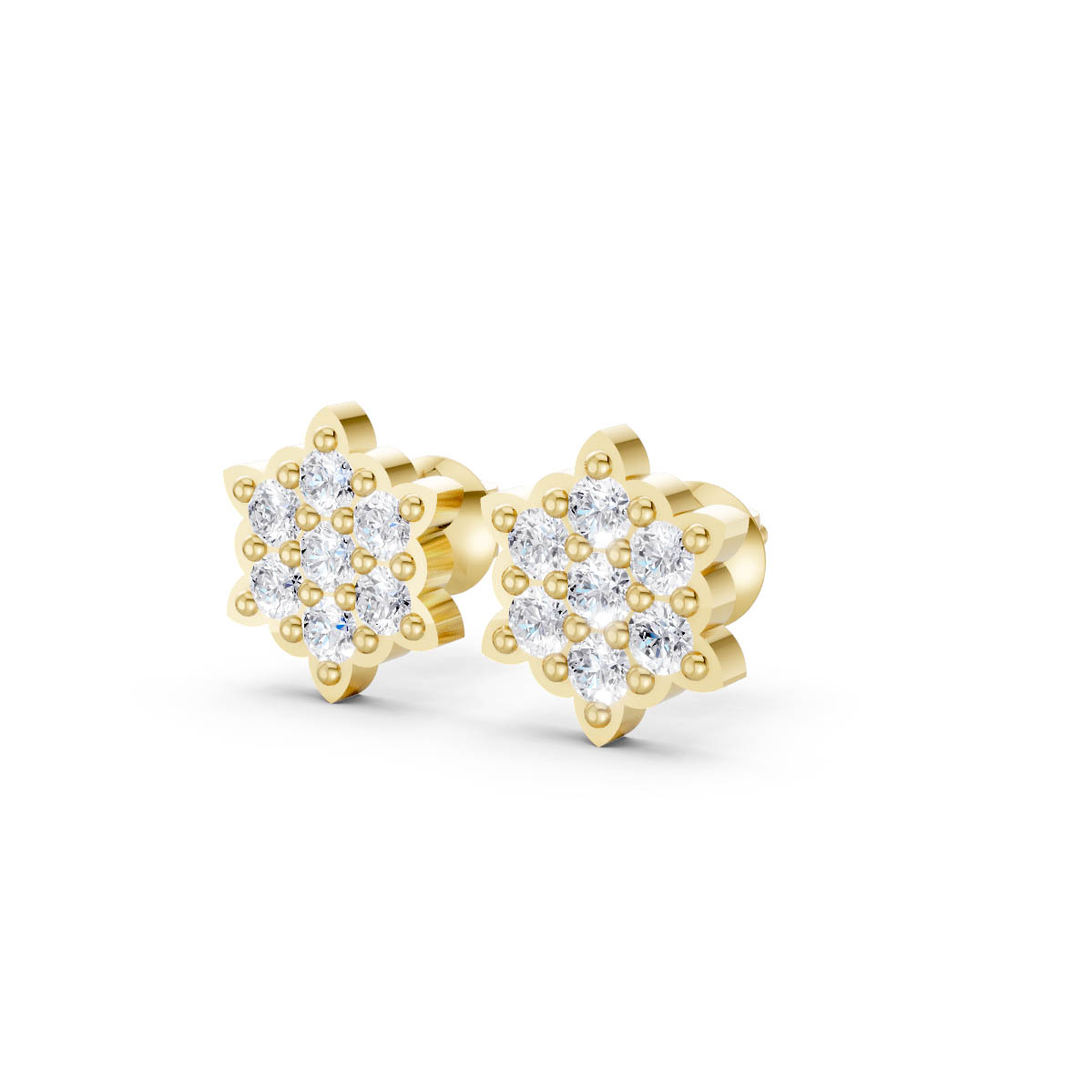 Snowflake Spark Diamond Studs view 2