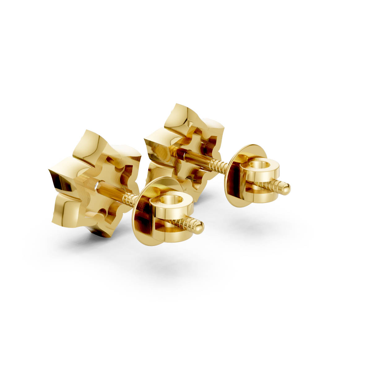 Floral Star Diamond Studs view 3