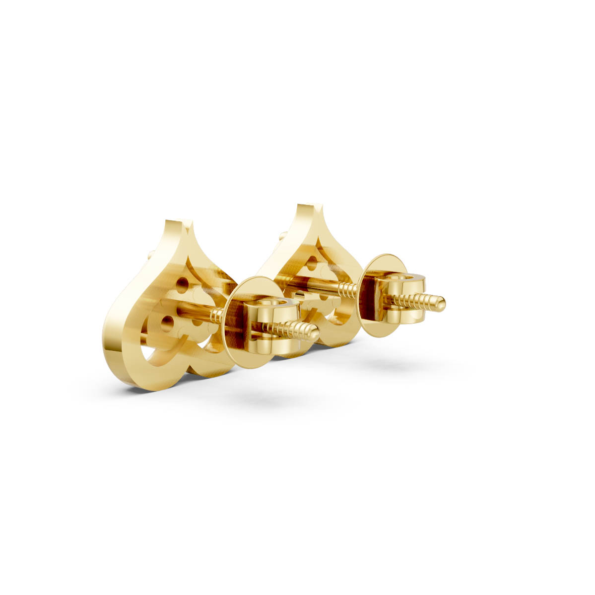 Golden Heart Spark Studs view 3