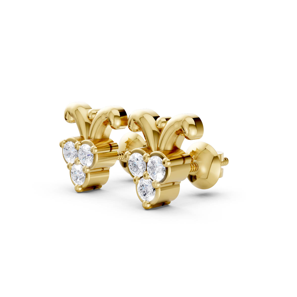 Royal Curve Diamond Studs view 2