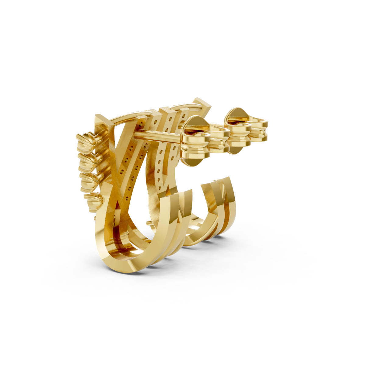 Luxe Cross Diamond Studs view 3