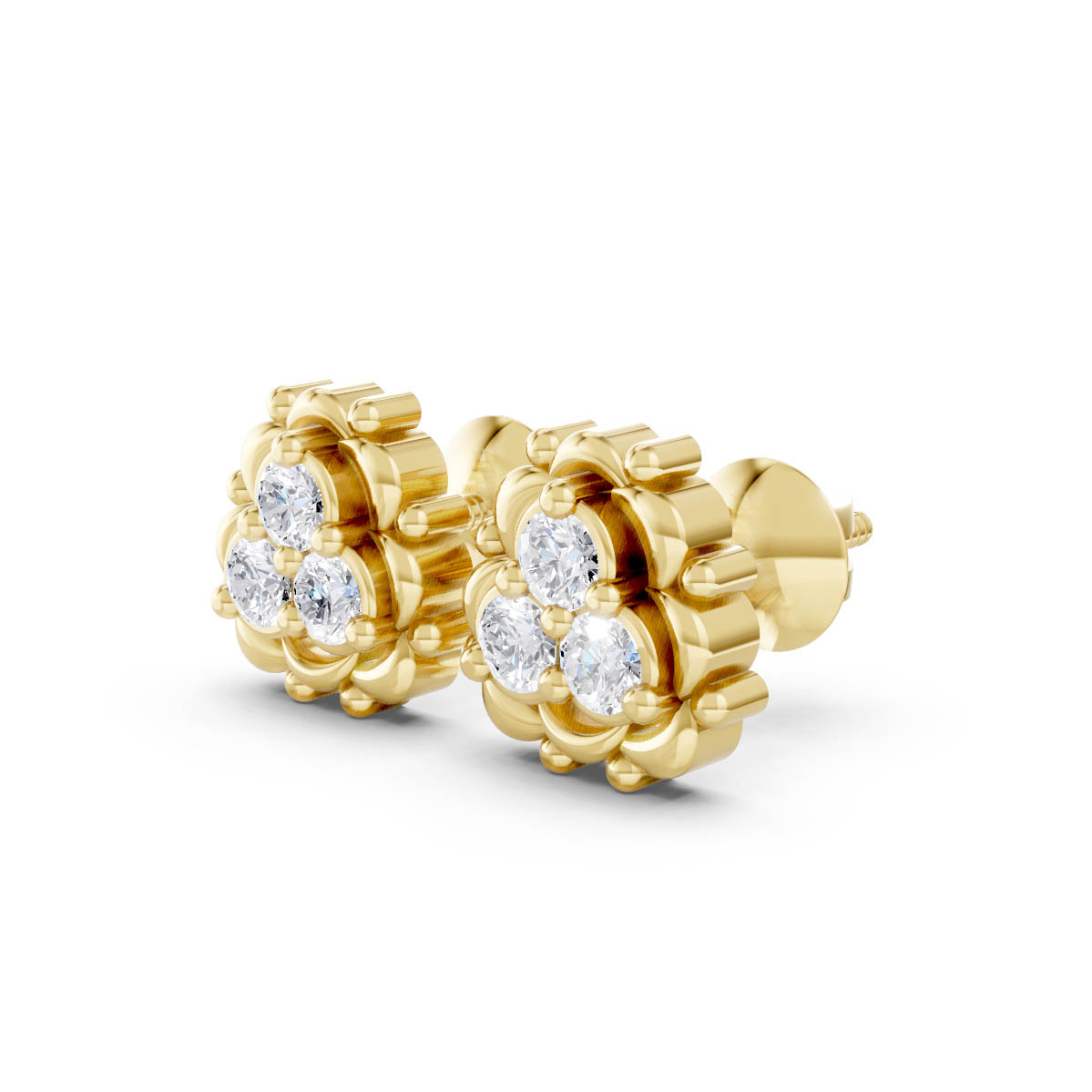 Royal Bloom Diamond Studs view 2