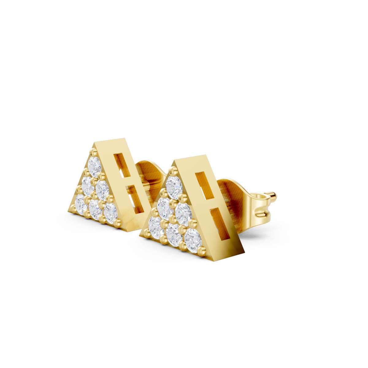 Radiant Triangle Diamond Studs view 2