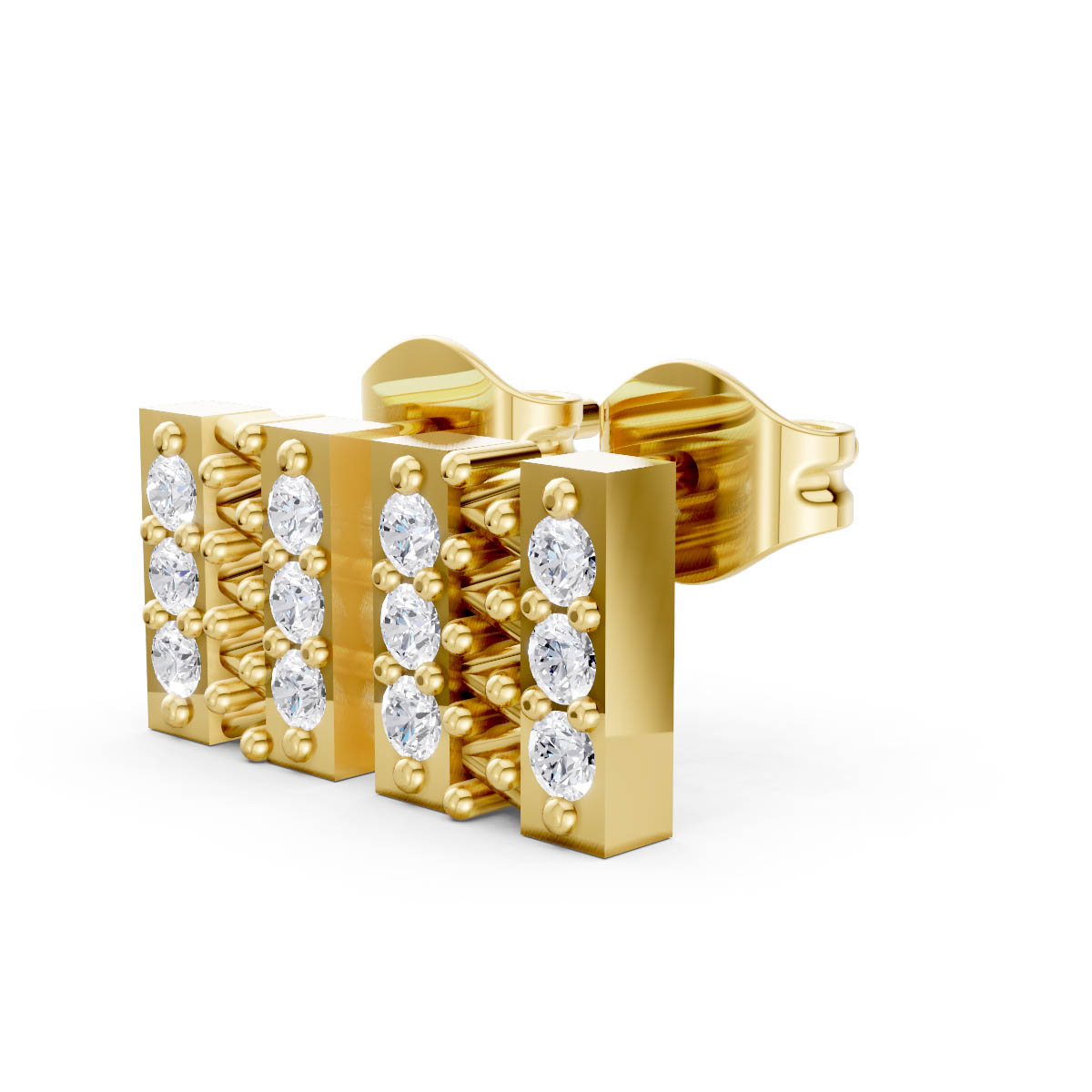 Modern Luxe Diamond Studs view 2