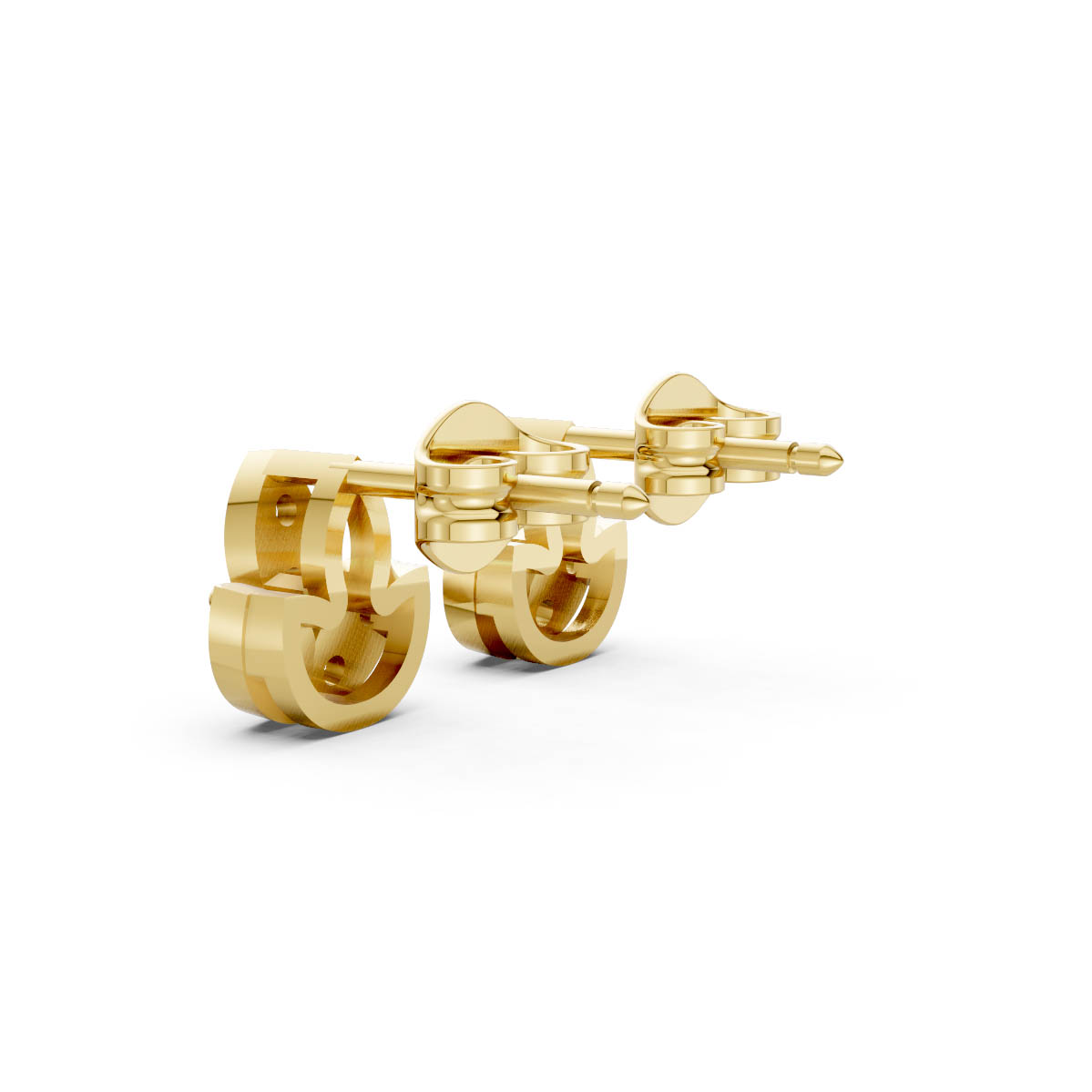 Golden Petal Diamond Studs view 3