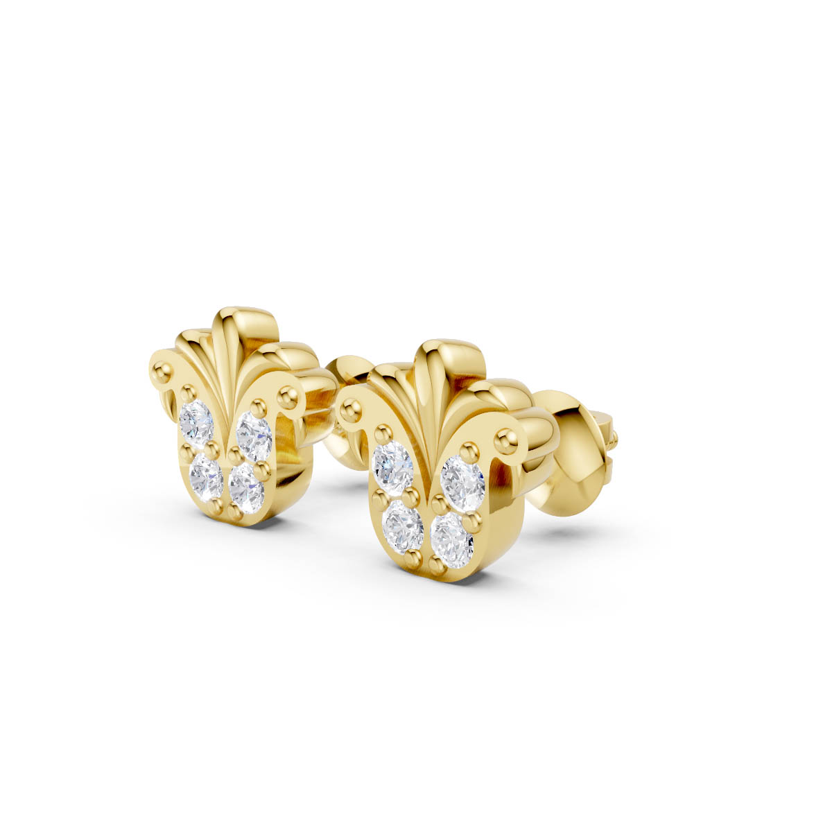 Royal Bloom Diamond Studs view 2