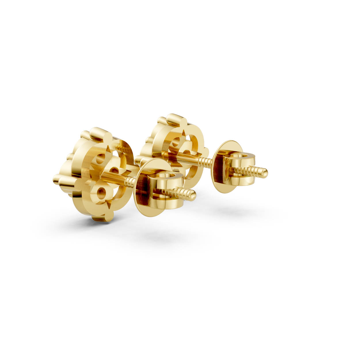 Radiant Floral Diamond Studs view 3