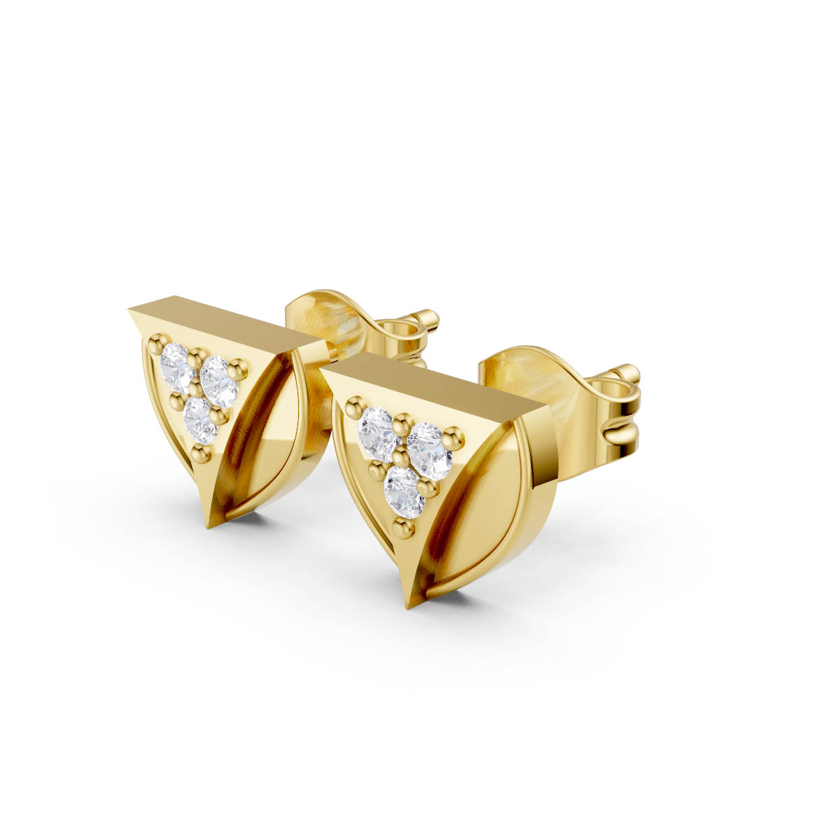 Triad Spark Gold Studs view 2