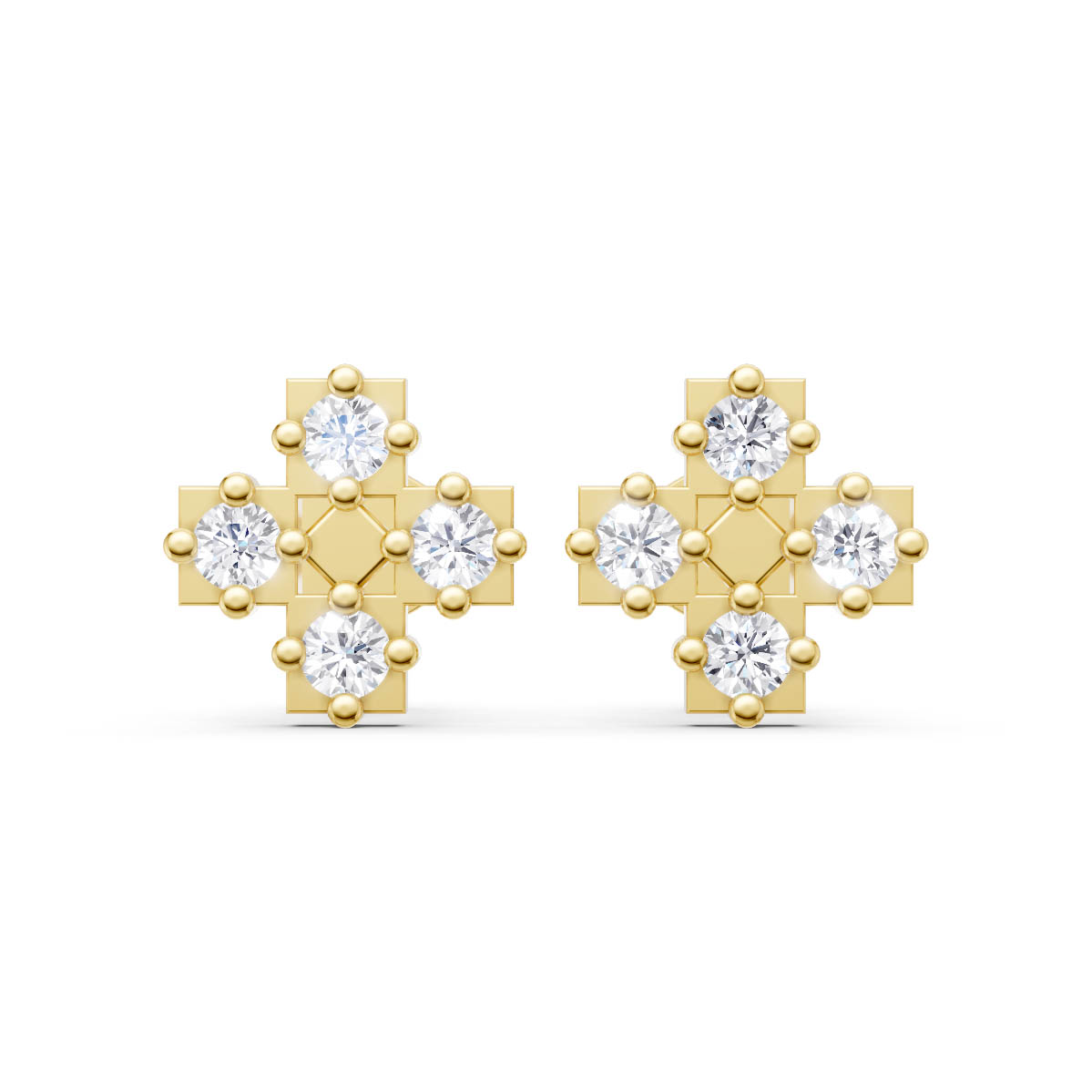 Prism Glow Diamond Studs view 1