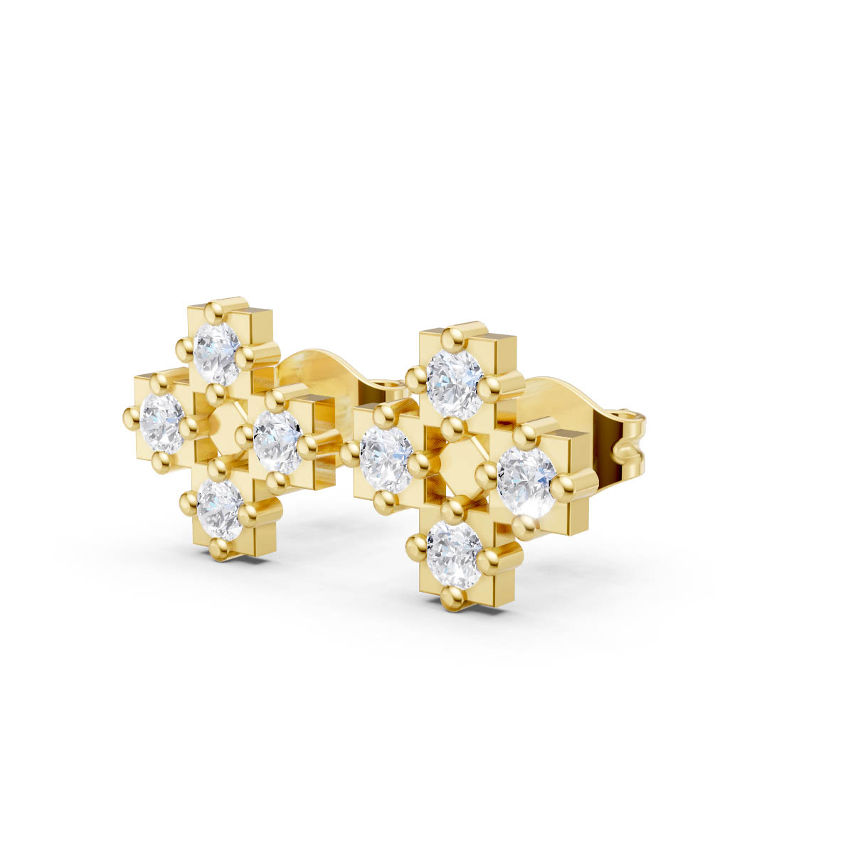 Prism Glow Diamond Studs view 2