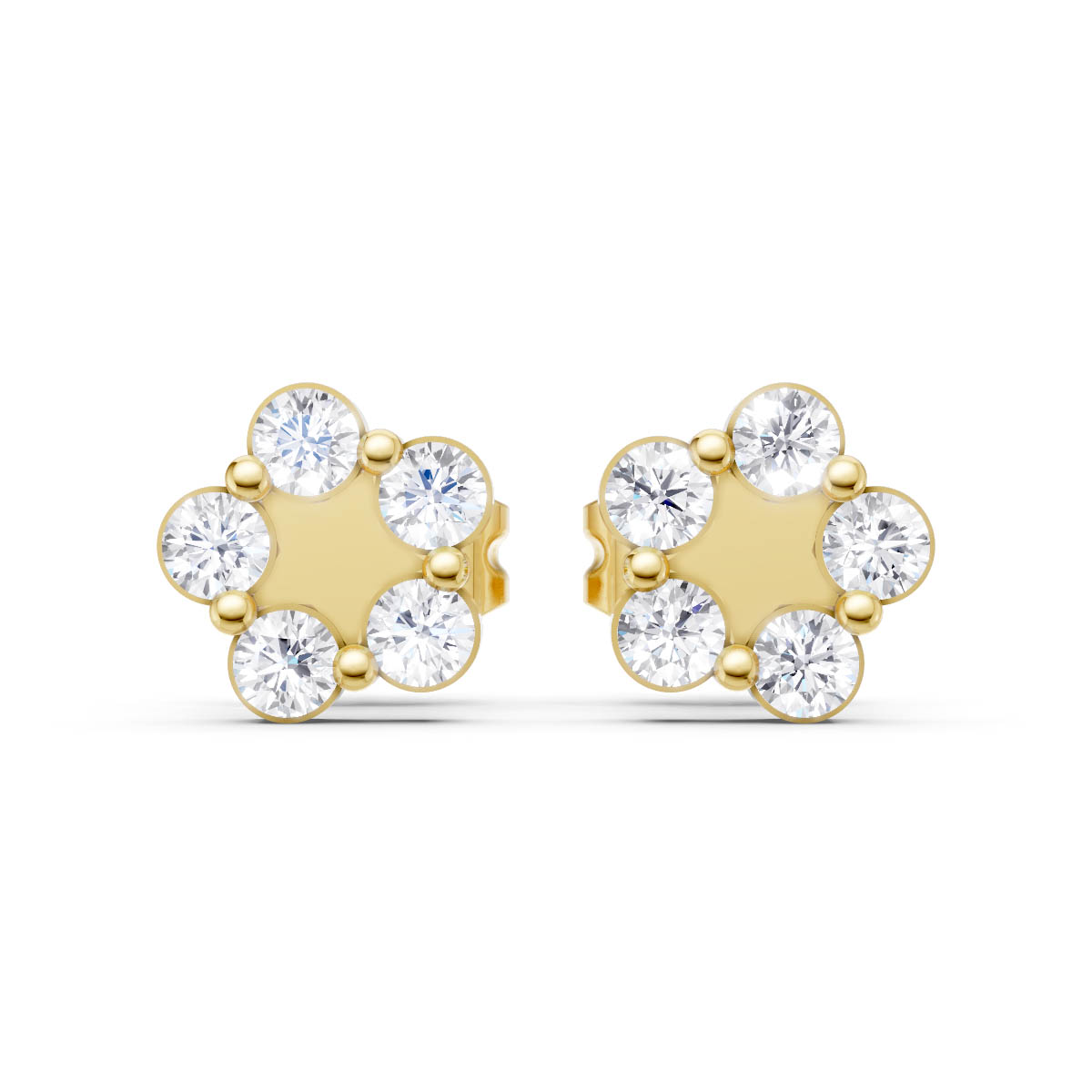 Starlit Cluster Gold Studs view 1