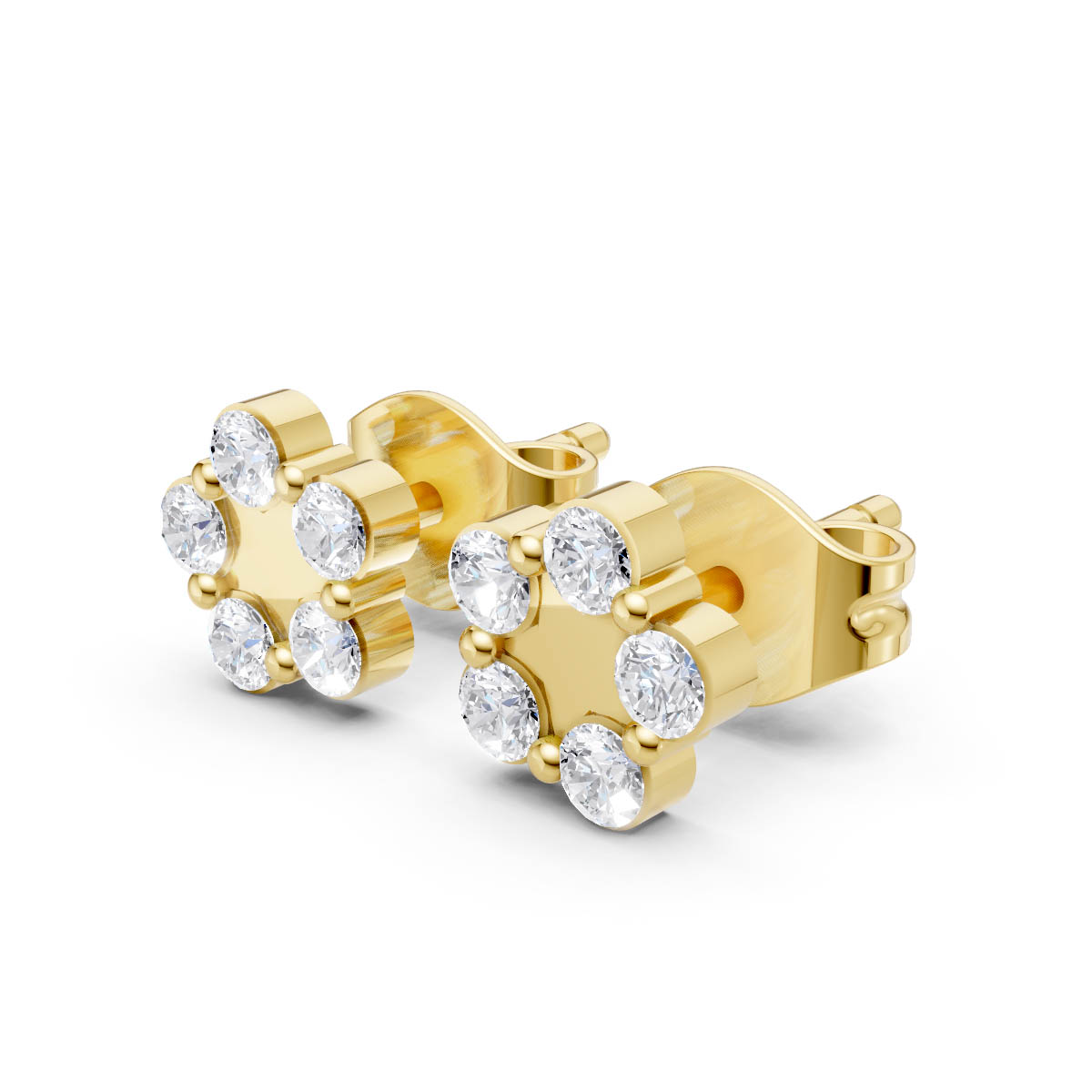 Starlit Cluster Gold Studs view 2