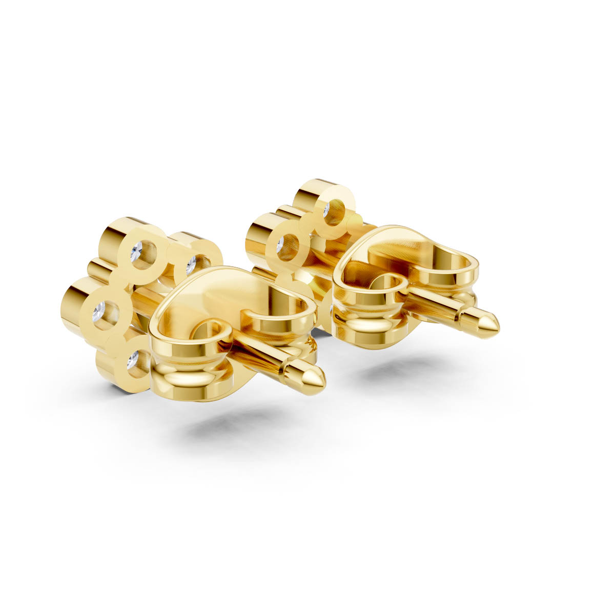 Starlit Cluster Gold Studs view 3