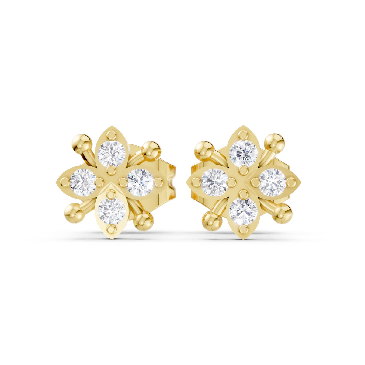 Floral Spark Gold Studs