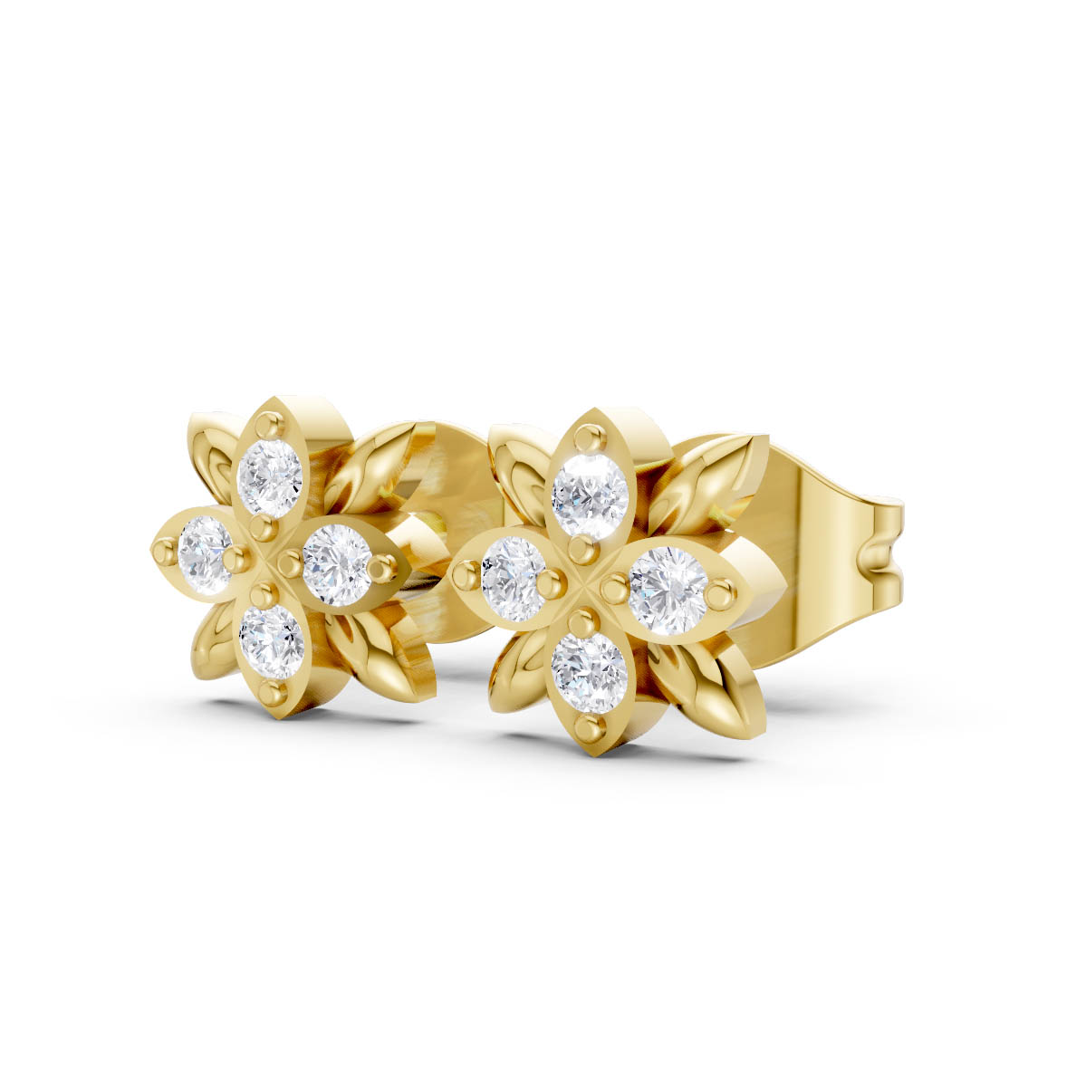 Blossom Gleam Diamond Studs view 2