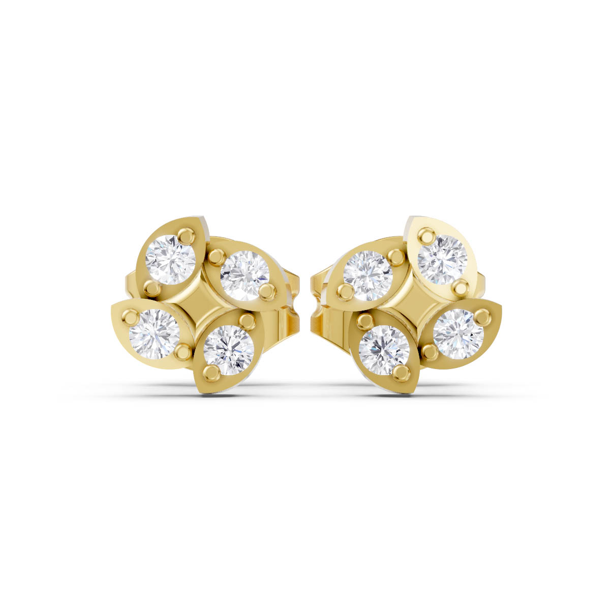 Twinkle Petal Gold Studs