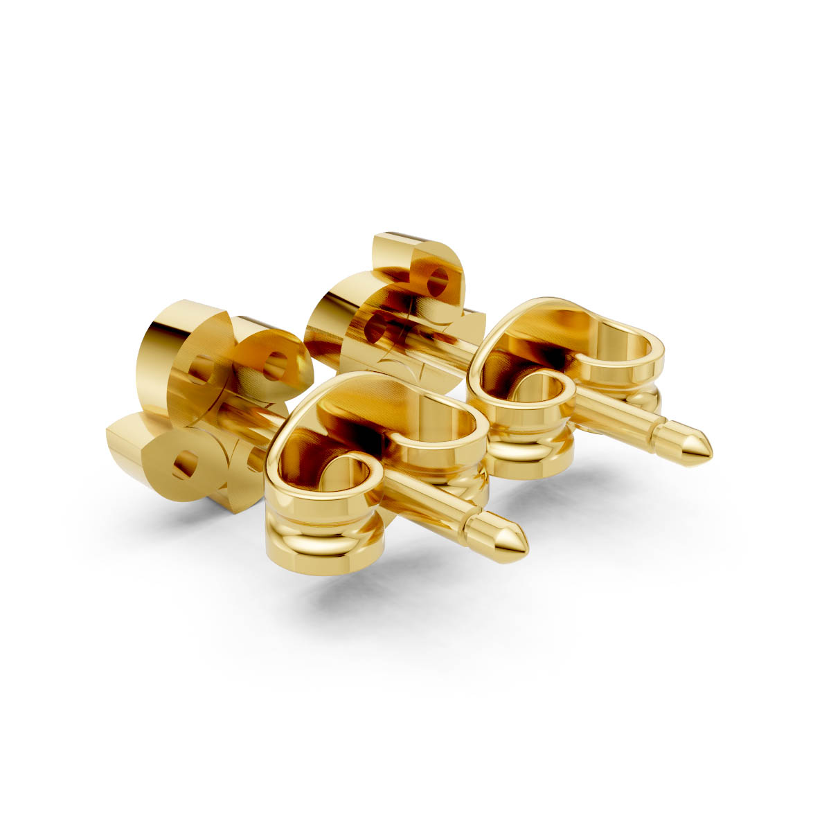 Twinkle Petal Gold Studs view 3