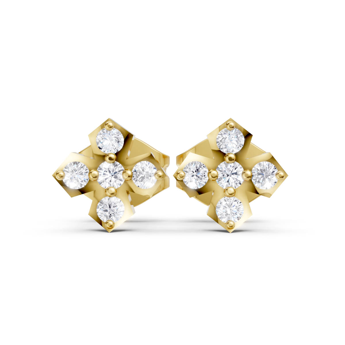 Crosslight Diamond Gold Studs