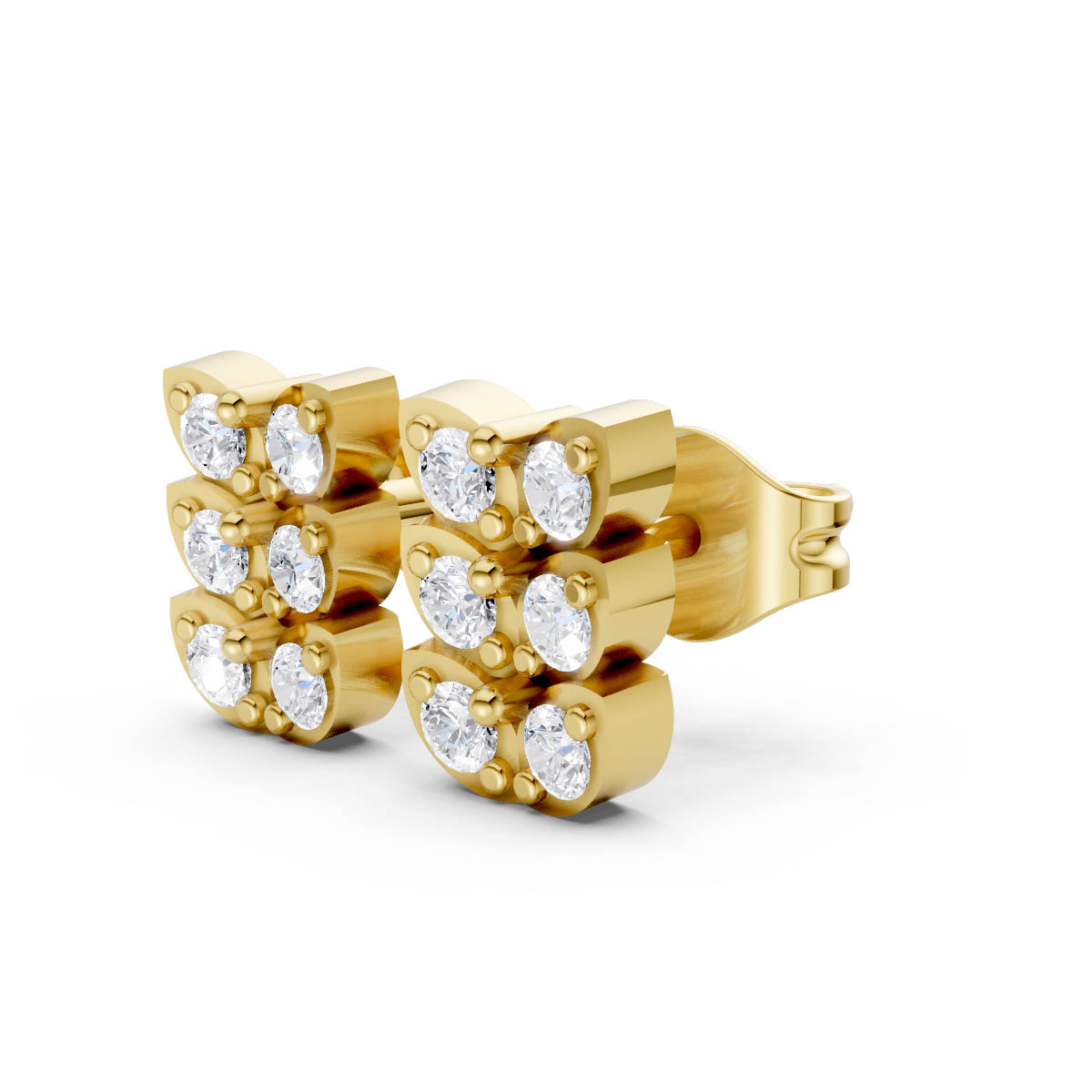 Butterfly Gleam Gold Studs view 2