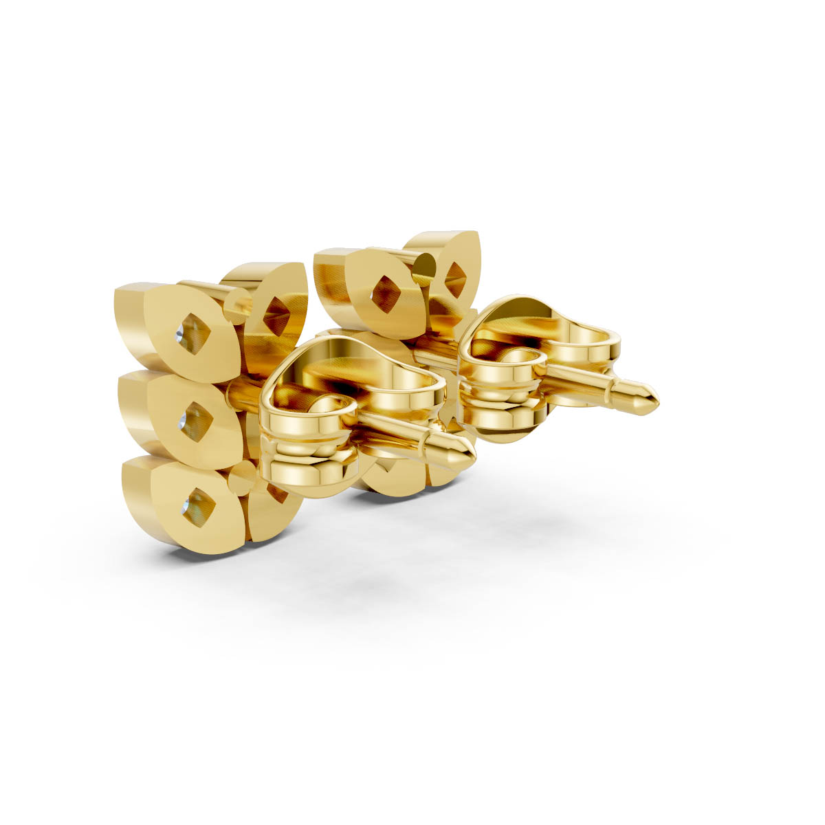 Butterfly Gleam Gold Studs view 3