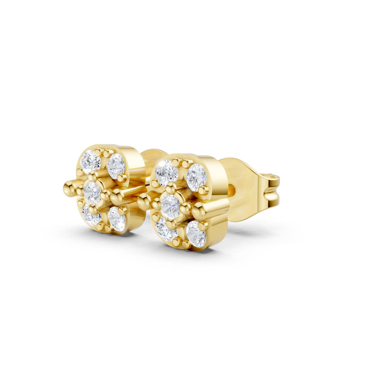 Luxe Bloom Diamond Studs view 2