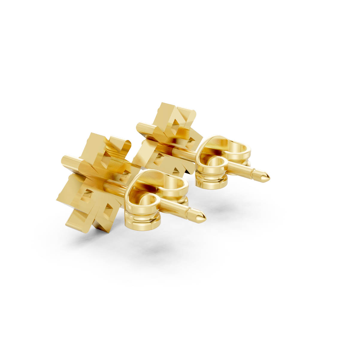 Radiant Cross Diamond Studs view 3