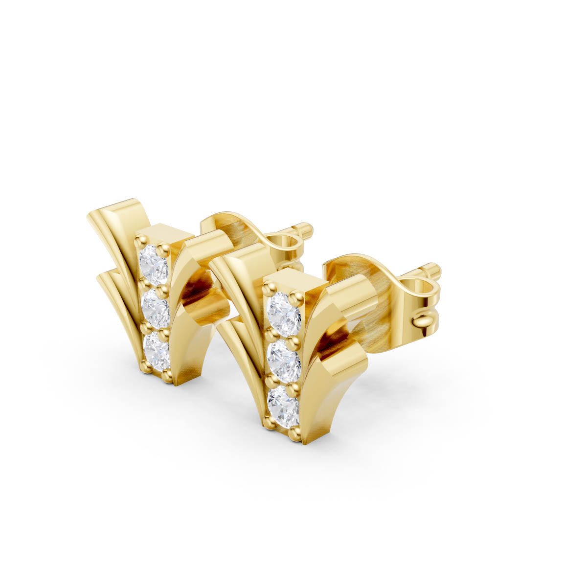 Golden Cascade Spark Studs view 2