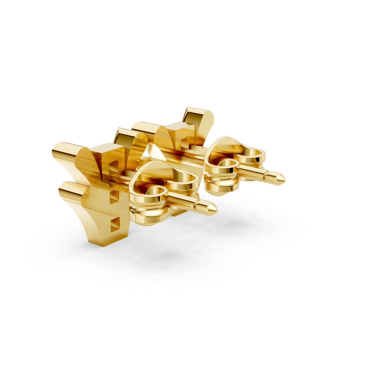 Golden Cascade Spark Studs view 3