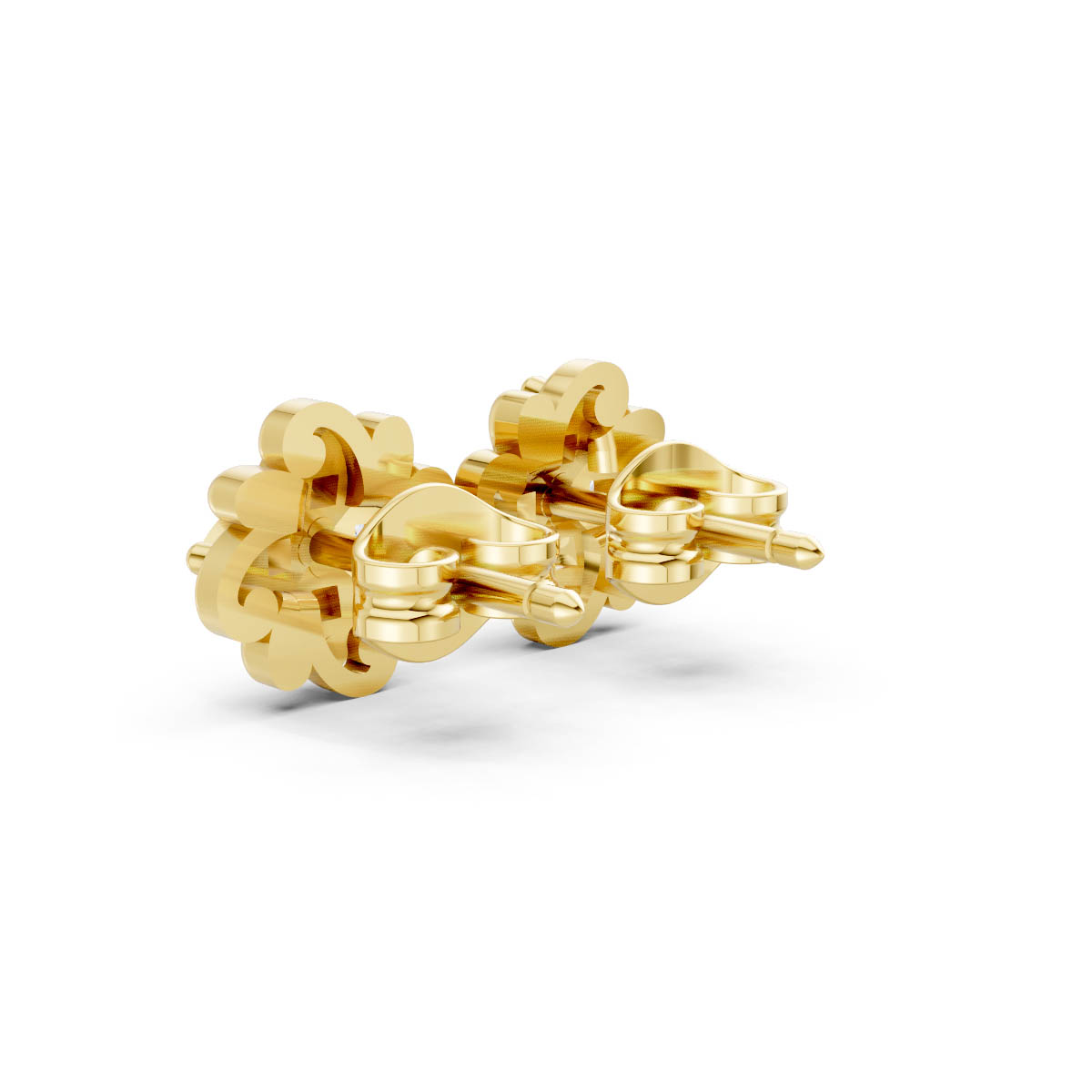 Golden Floral Spark Studs view 3
