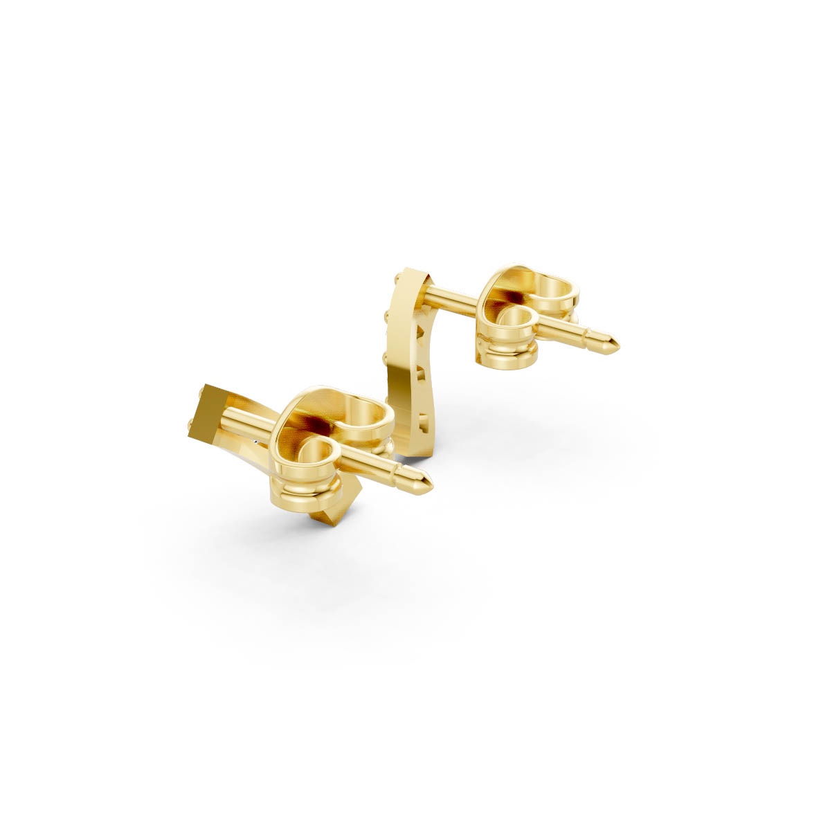 Radiant Curve Diamond Studs view 3