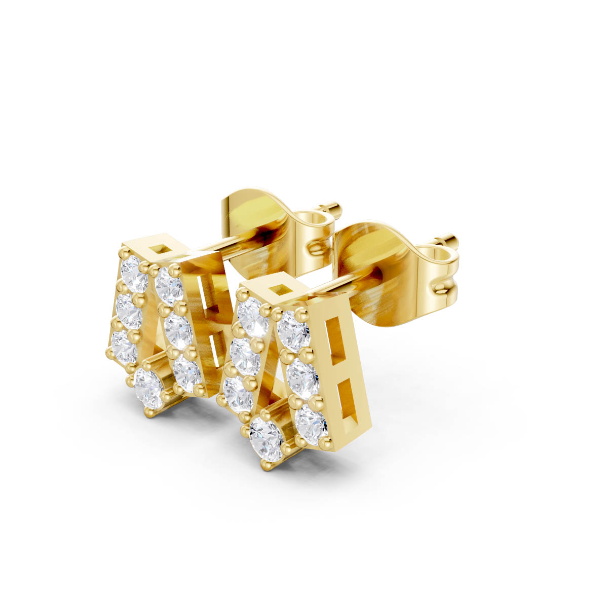 Luxe Ribbon Diamond Studs view 2