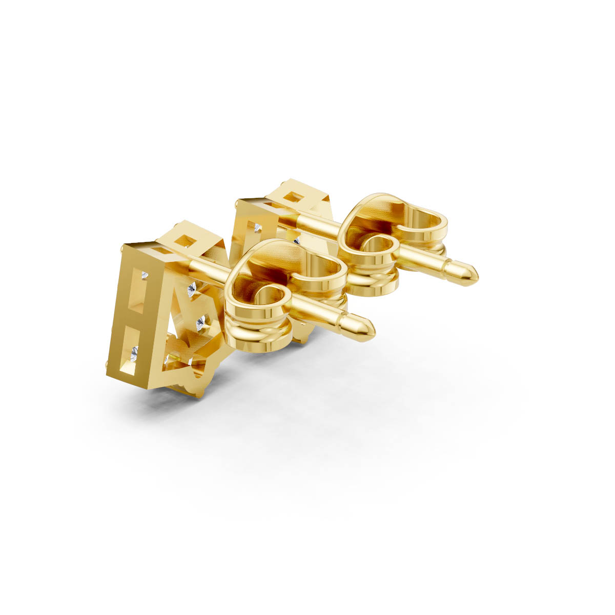 Luxe Ribbon Diamond Studs view 3