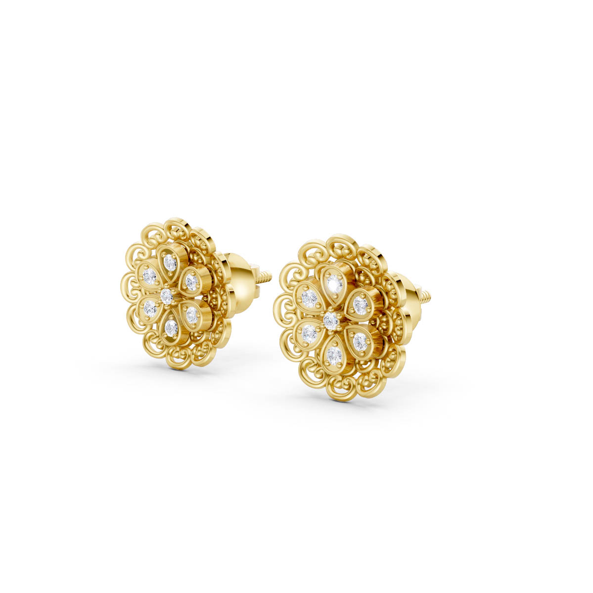 Royal Filigree Bloom Studs view 2