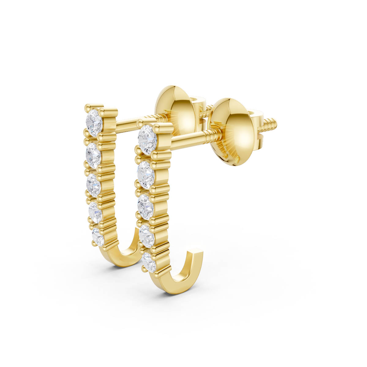 Linear Luxe Diamond Studs view 2