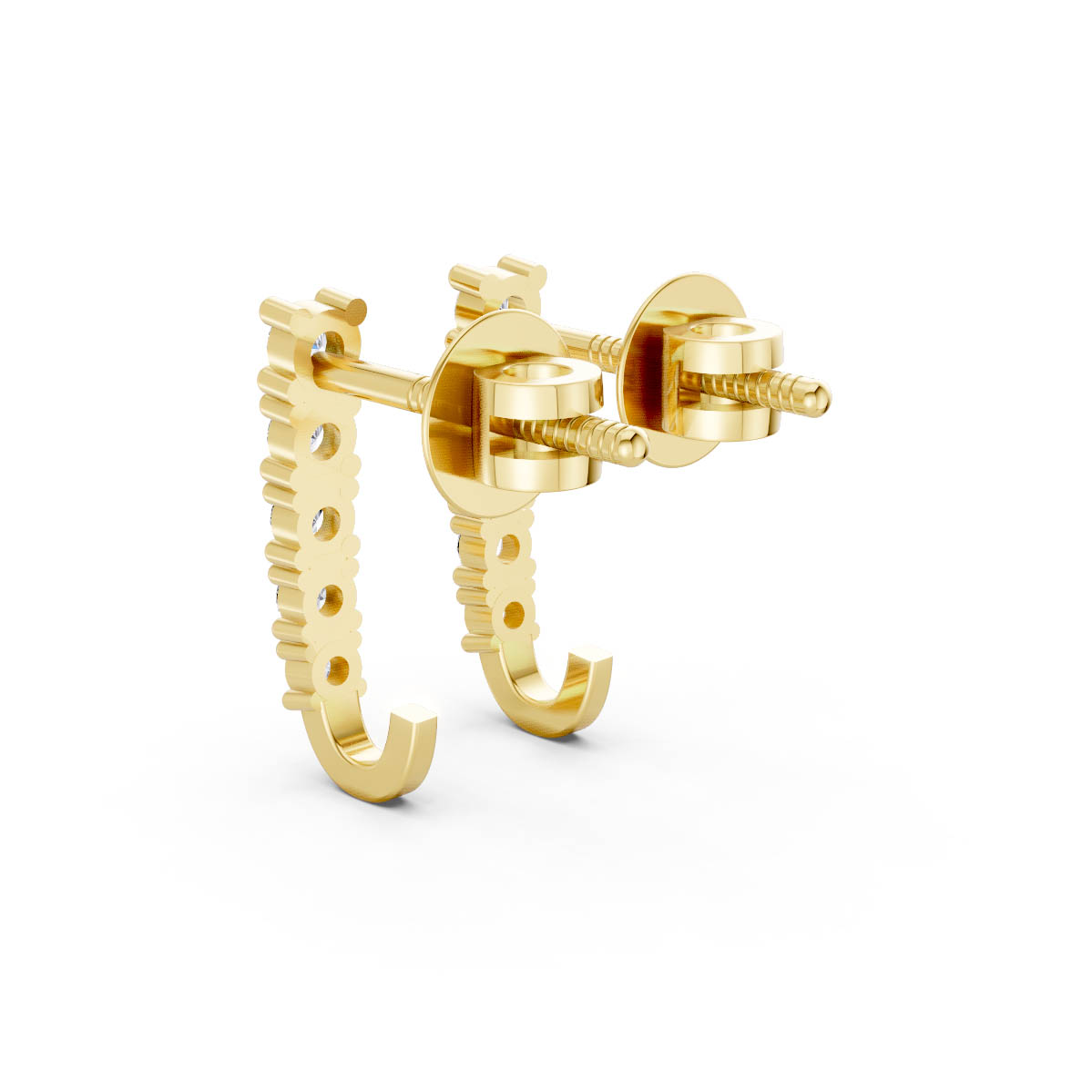 Linear Luxe Diamond Studs view 3