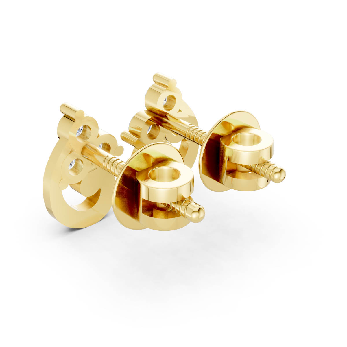 Twisted Spark Gold Studs view 3