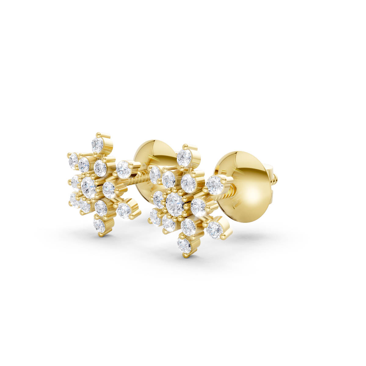 Celestial Bloom Diamond Studs view 2