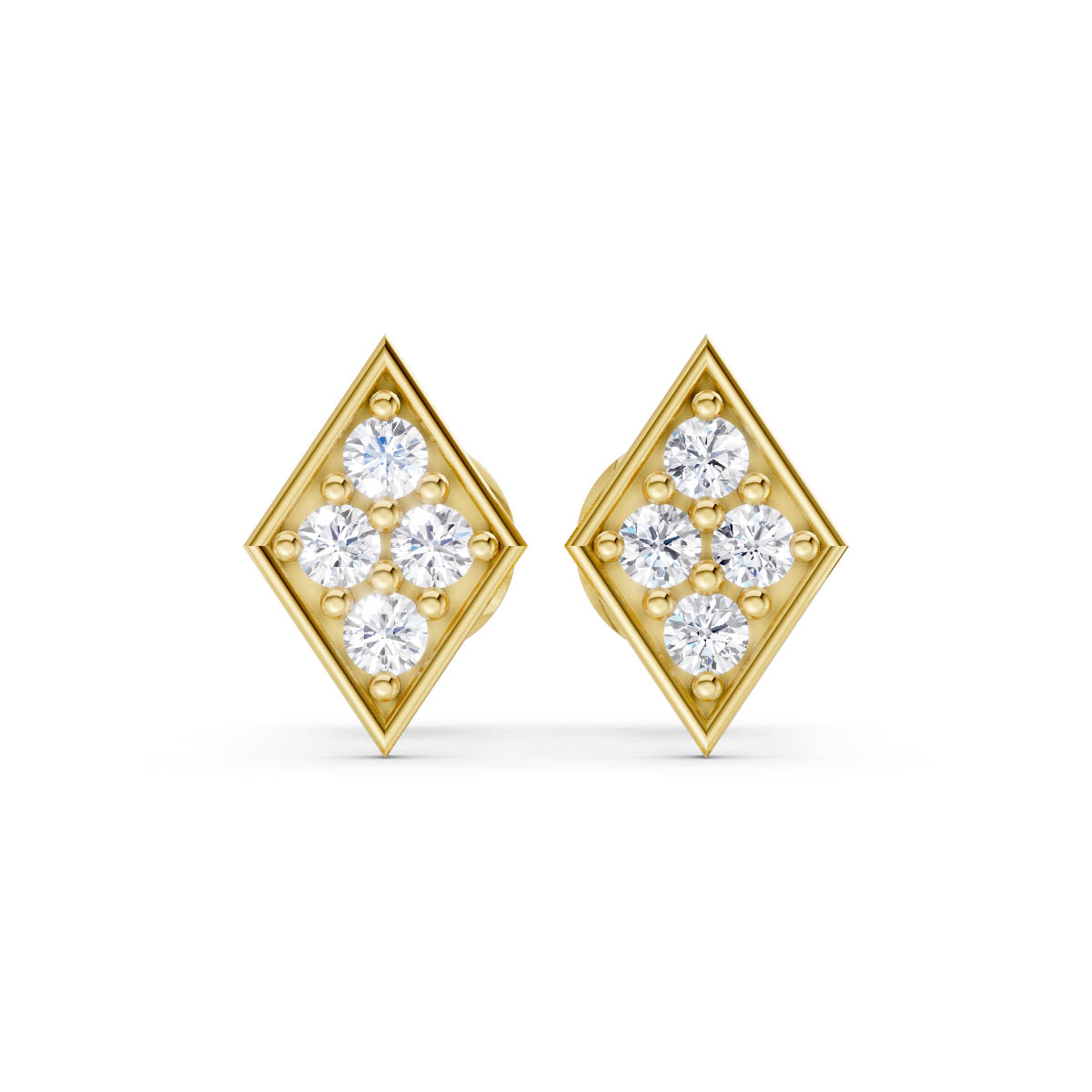 Diamond Crest Gold Studs