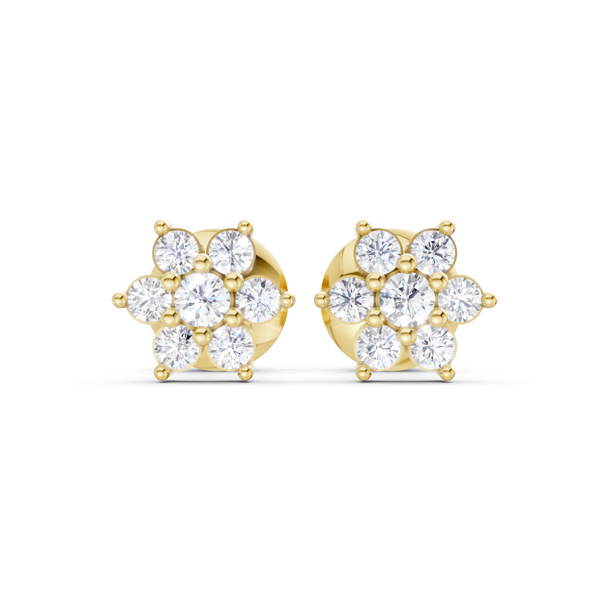 Floral Radiance Gold Studs