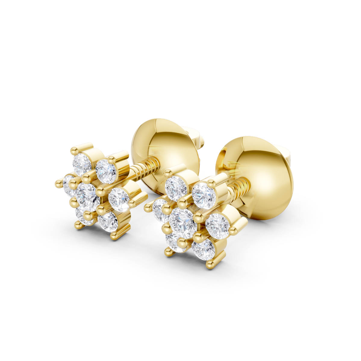 Floral Radiance Gold Studs view 2