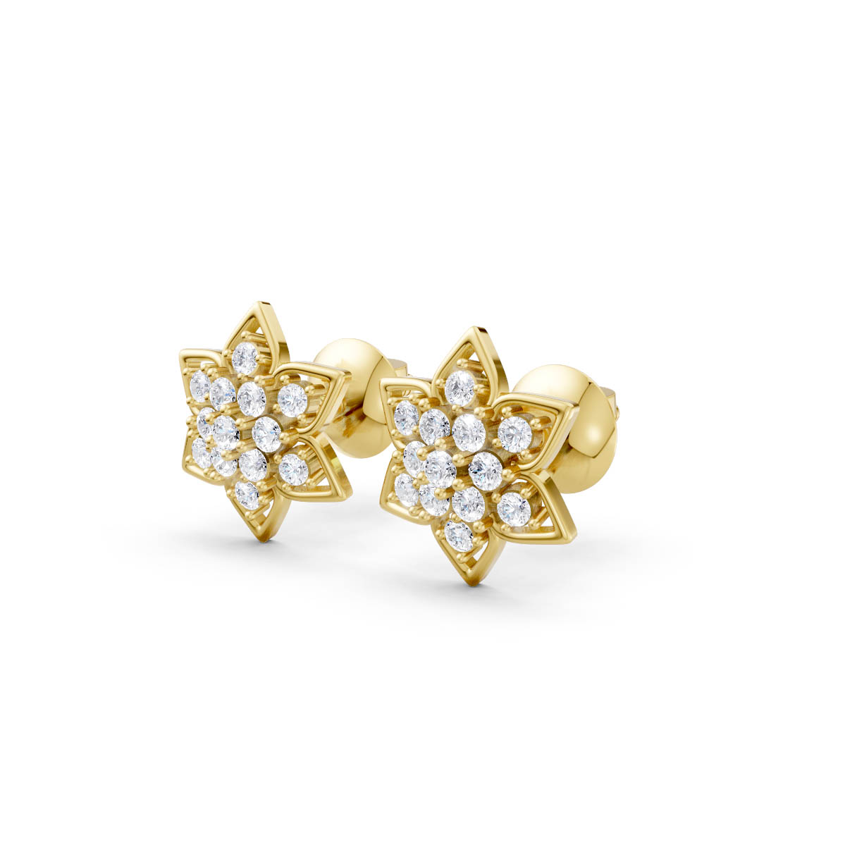 Stellar Bloom Diamond Studs view 2