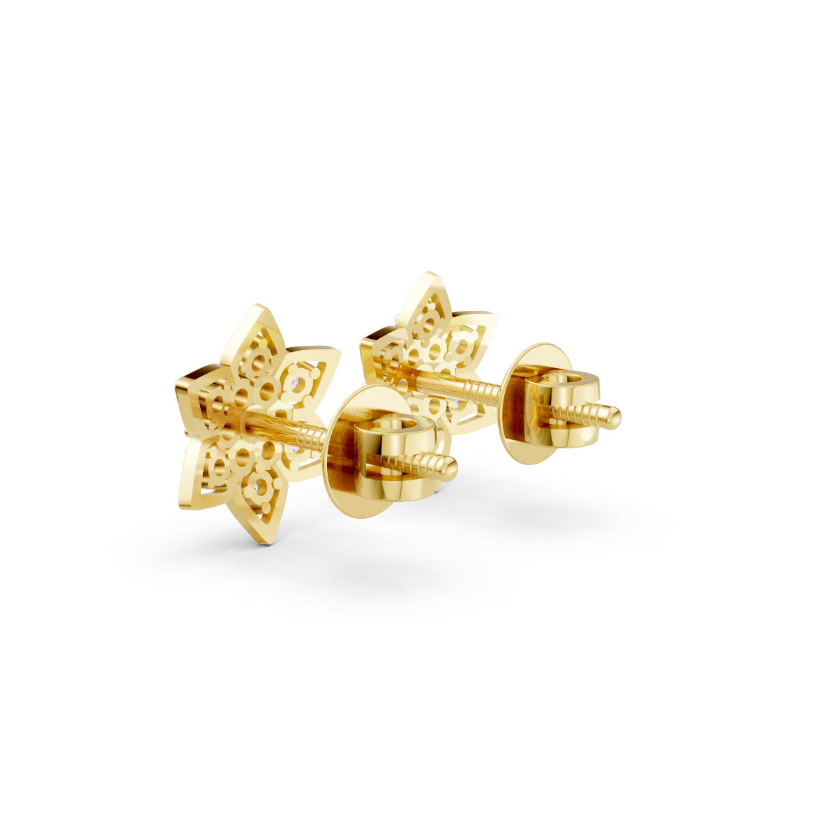 Stellar Bloom Diamond Studs view 3