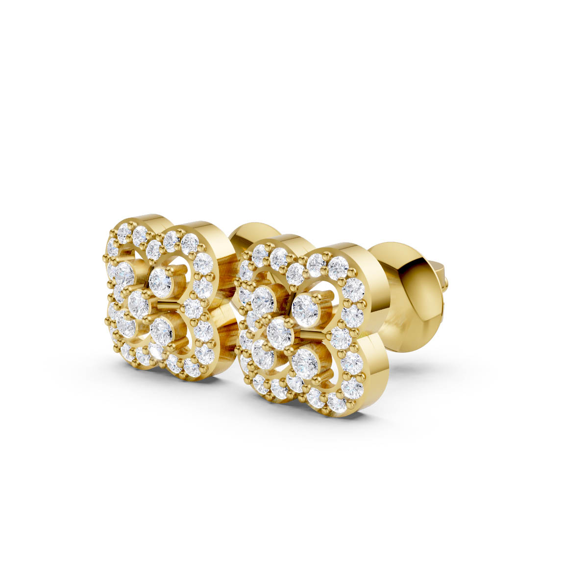Royal Clover Diamond Studs view 2