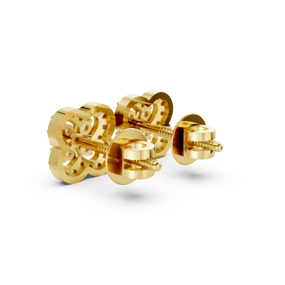 Royal Clover Diamond Studs view 3